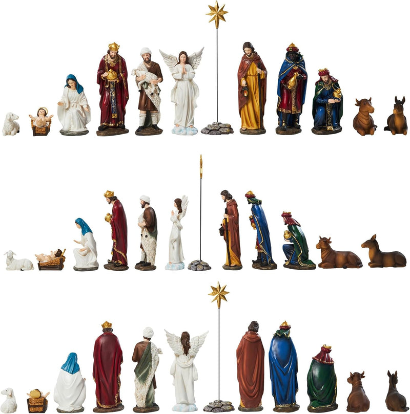 Presépio Lar do Natal Clássico de Resina – 13 Peças