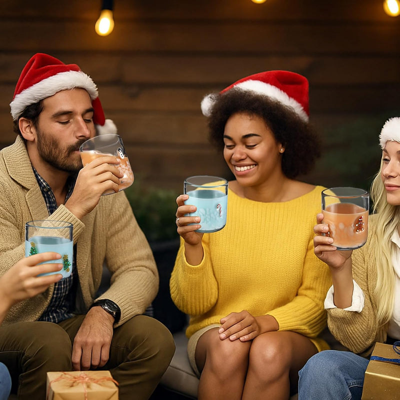 Copos de Vidro Natalinos – Kit com 4 Peças