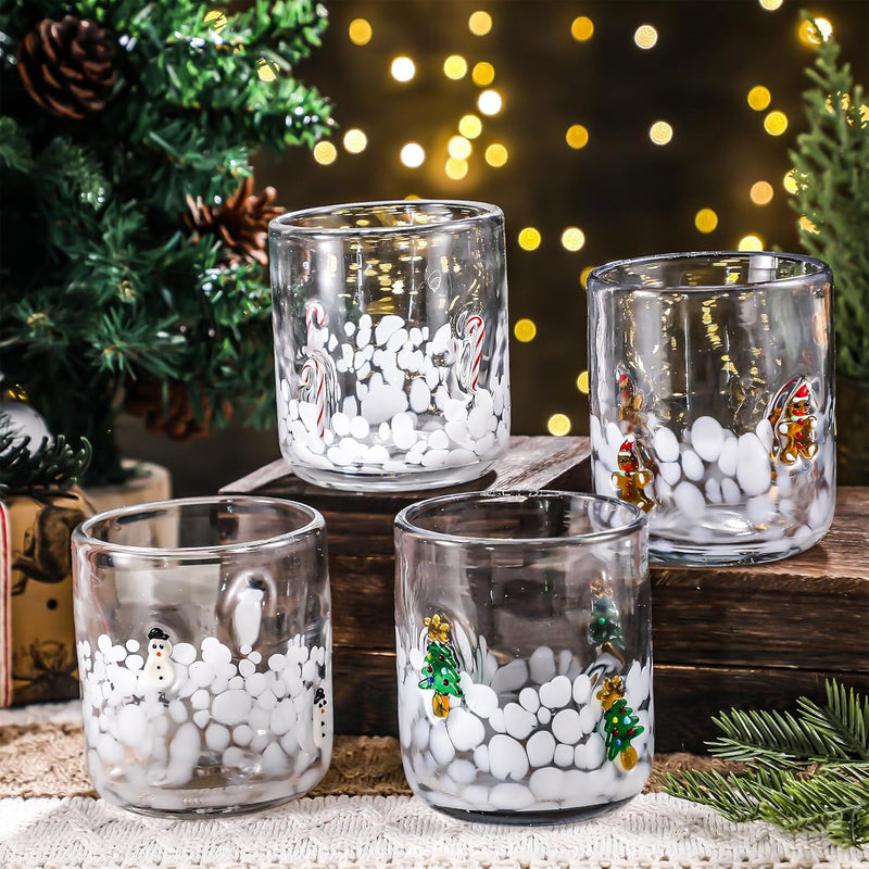 Copos de Vidro Natalinos – Kit com 4 Peças