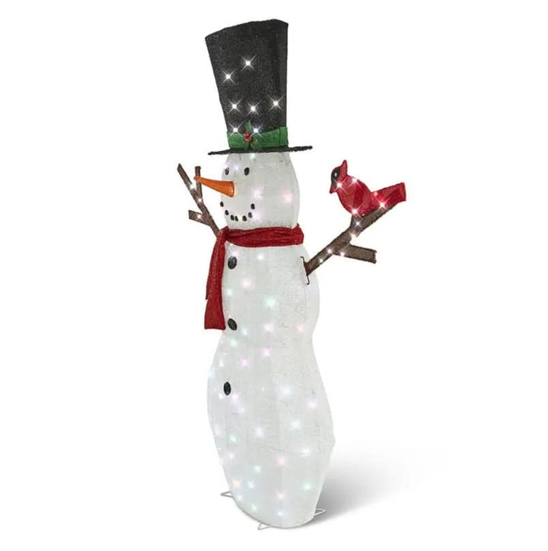 Boneco de Neve Cintilante com 100 LEDs Multicoloridos – 1,82 m