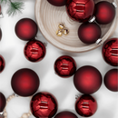 Conjunto de Bolas Natalinas em Vidro Borgonha (24 Peças)