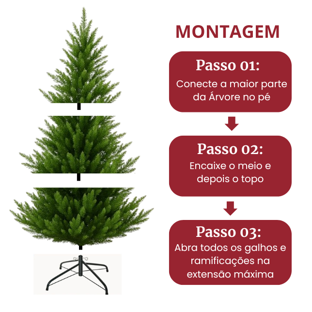 Árvore de Natal Pinheiro Com Led  Montagem rápida