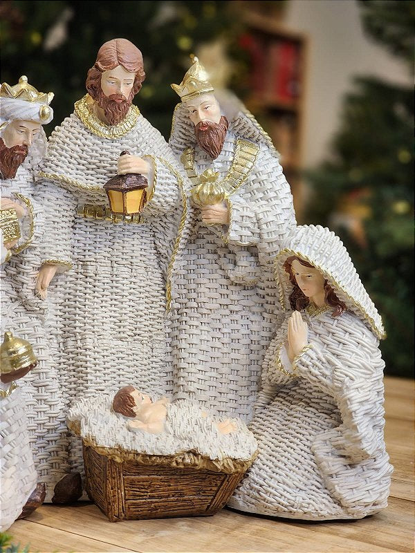 PRESÉPIO EM RESINA BRANCO