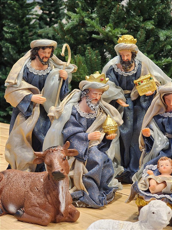 PRESÉPIO DE RESINA LUXO 11 PÇS