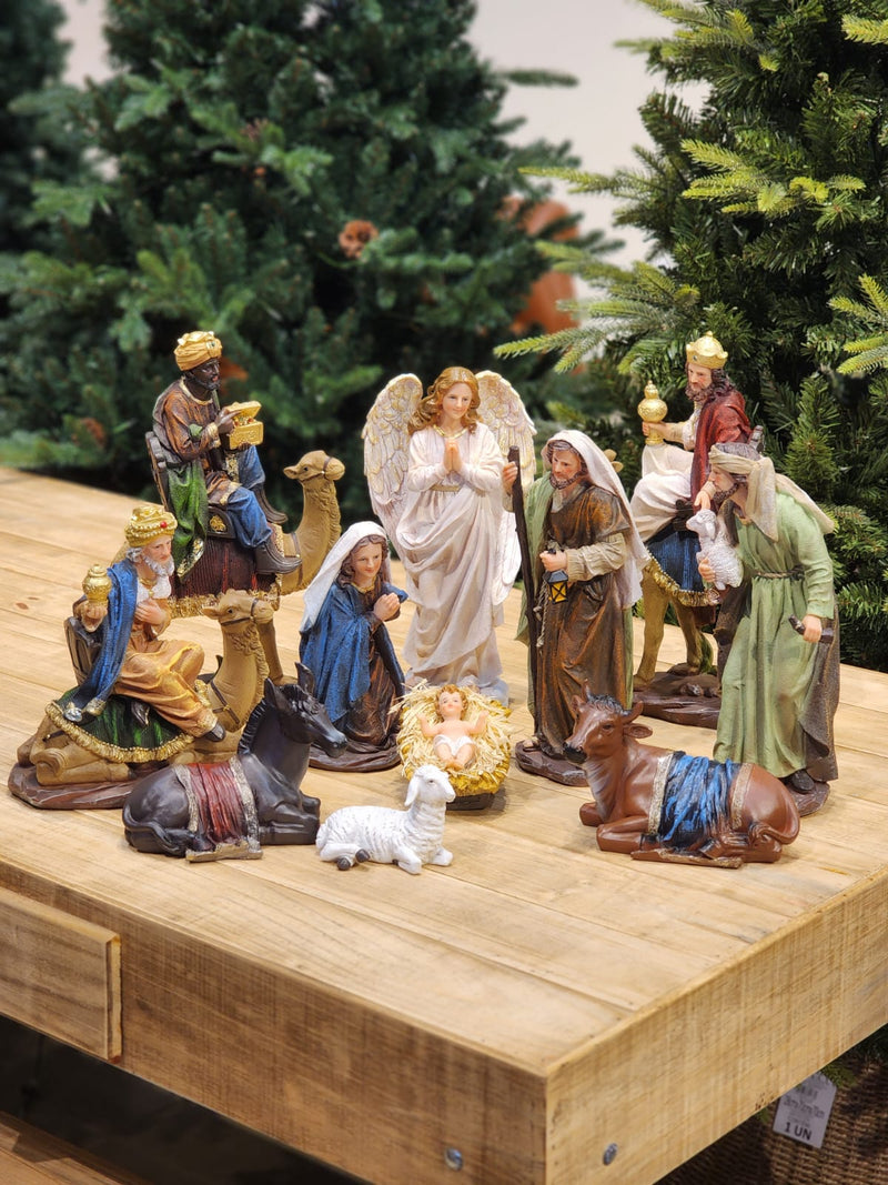 PRESÉPIO EM RESINA 11 PÇS  LUXO