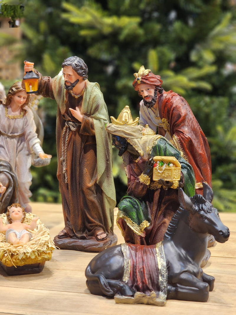 PRESÉPIO DE RESINA LUXO 11 PÇS