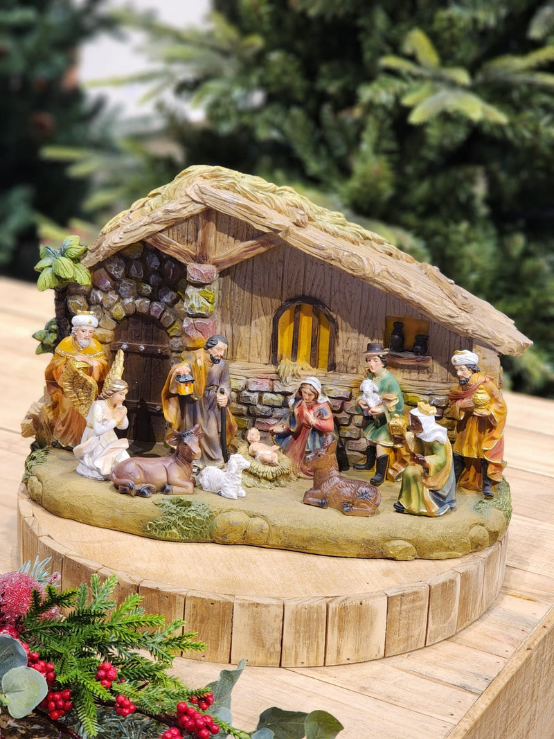 PRESÉPIO EM RESINA - PEÇA COM SOM